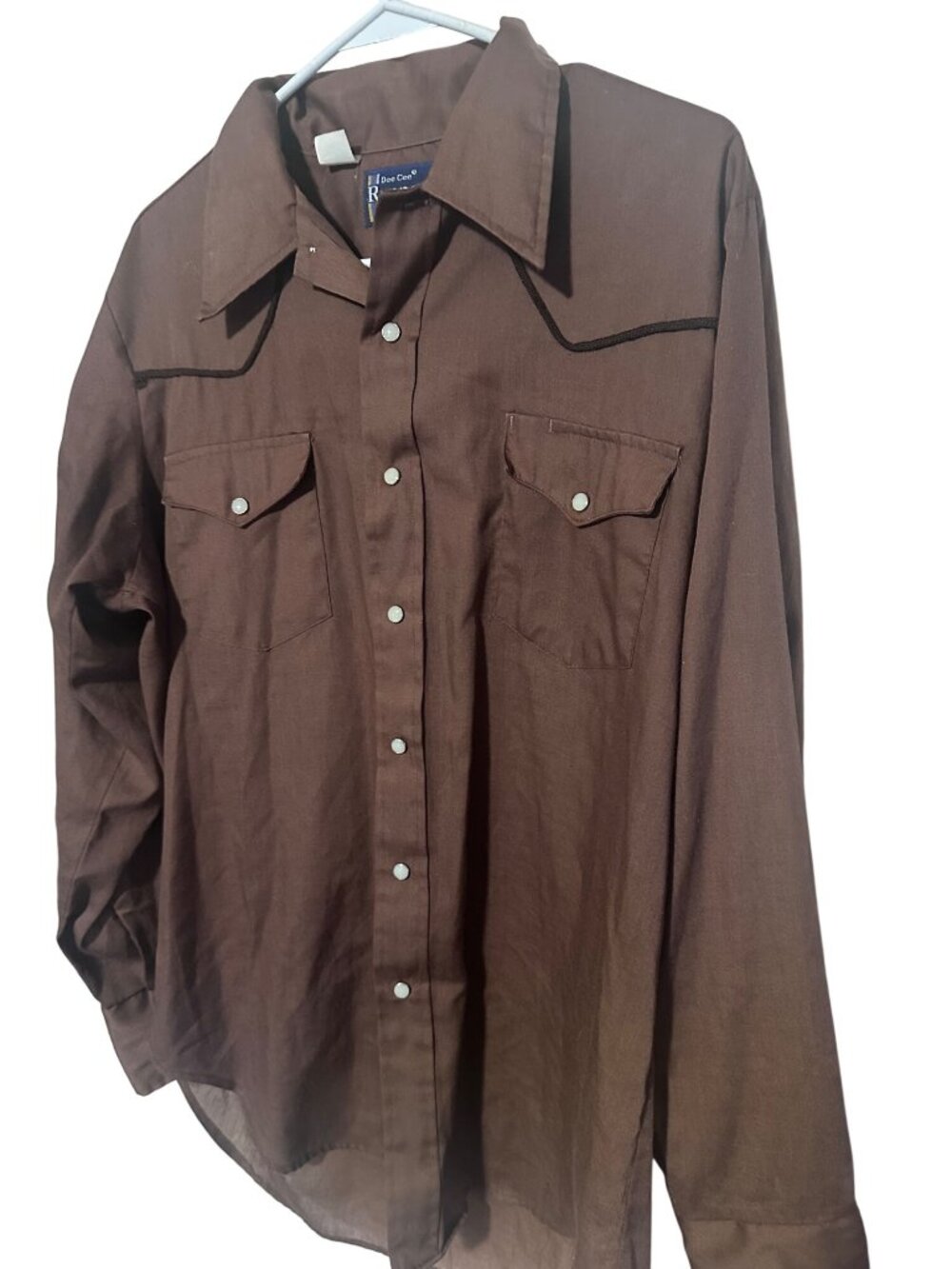 Vintage Dee Cee Rappers brown snap front shirt with rope detail size L